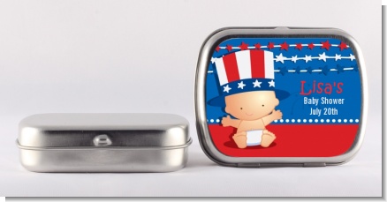 Fourth Of July Stars & Stripes - Personalized Baby Shower Mint Tins