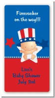 Fourth Of July Little Firecracker - Custom Rectangle Baby Shower Sticker/Labels