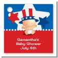 Fourth Of July Little Firecracker - Personalized Baby Shower Card Stock Favor Tags thumbnail