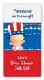 Fourth Of July Stars & Stripes - Custom Rectangle Baby Shower Sticker/Labels thumbnail