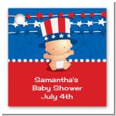 Fourth Of July Stars & Stripes - Personalized Baby Shower Card Stock Favor Tags