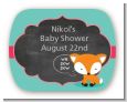 Fox and Friends - Personalized Baby Shower Rounded Corner Stickers thumbnail