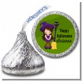 Friendly Witch Girl - Hershey Kiss Halloween Sticker Labels thumbnail