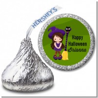 Friendly Witch Girl - Hershey Kiss Halloween Sticker Labels