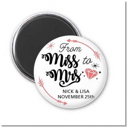 From Miss To Mrs - Personalized Bridal Shower Magnet Favors
