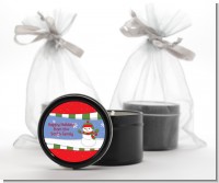 Frosty the Snowman - Christmas Black Candle Tin Favors
