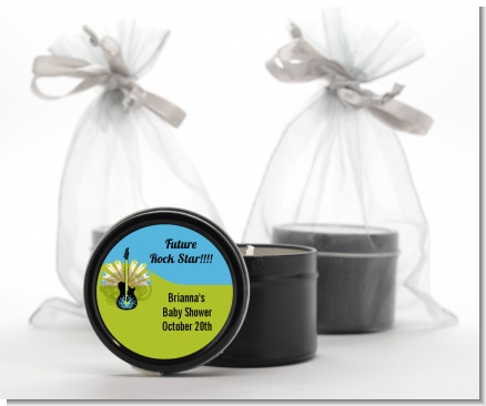 Future Rock Star Boy - Baby Shower Black Candle Tin Favors