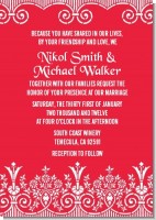 Love is Blooming Red - Bridal Shower Invitations