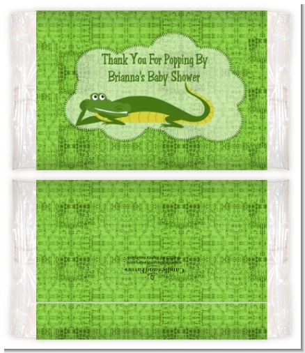 Gator - Personalized Popcorn Wrapper Baby Shower Favors