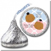 Gender Reveal African American - Hershey Kiss Baby Shower Sticker Labels