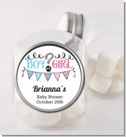 Gender Reveal Boy or Girl - Personalized Baby Shower Candy Jar