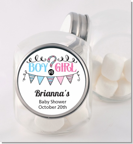 Gender Reveal Boy or Girl - Personalized Baby Shower Candy Jar