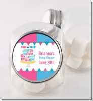 Gender Reveal Cake - Personalized Baby Shower Candy Jar