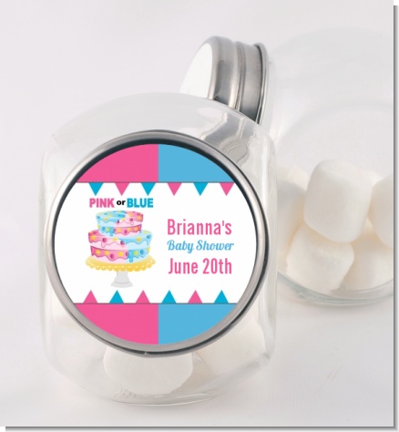 Gender Reveal Cake - Personalized Baby Shower Candy Jar