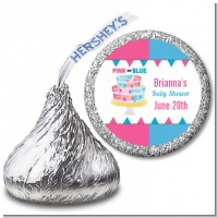 Gender Reveal Cake - Hershey Kiss Baby Shower Sticker Labels