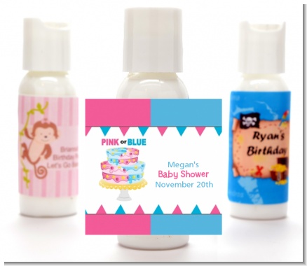 Gender Reveal Cake - Personalized Baby Shower Lotion Favors
