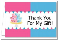 Gender Reveal Cake - Baby Shower Thank You Cards