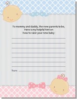 Gender Reveal - Baby Shower Notes of Advice