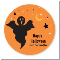Ghost - Round Personalized Halloween Sticker Labels
