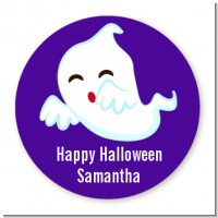 Ghost Kissing - Round Personalized Halloween Sticker Labels