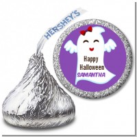 Ghost With Bow - Hershey Kiss Halloween Sticker Labels