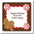 Gingerbread - Square Personalized Christmas Sticker Labels thumbnail