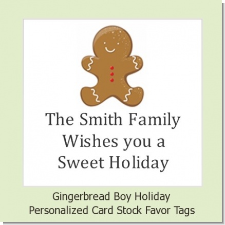 Gingerbread - Personalized Christmas Card Stock Favor Tags