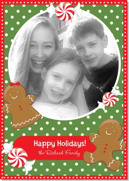 Gingerbread Party - Personalized Photo Christmas Cards