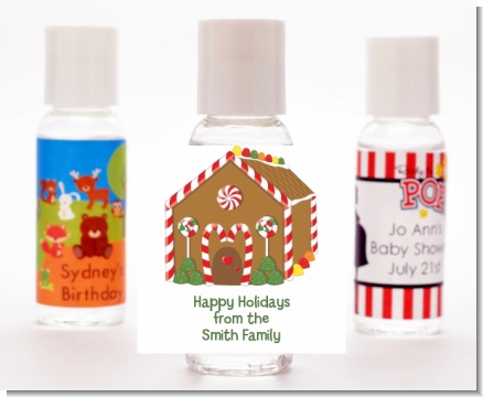 Gingerbread House - Personalized Christmas Hand Sanitizers Favors