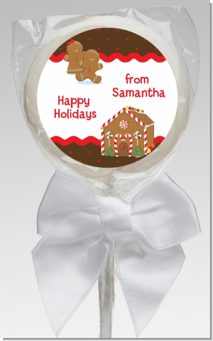 Gingerbread House - Personalized Christmas Lollipop Favors