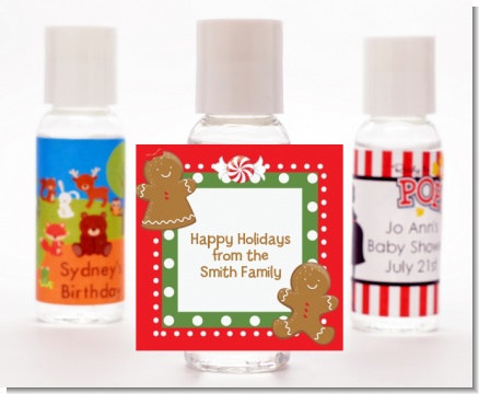 Gingerbread Party - Personalized Christmas Hand Sanitizers Favors