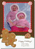 Gingerbread House - Personalized Photo Christmas Cards