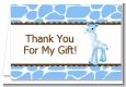 Giraffe Blue - Birthday Party Thank You Cards thumbnail