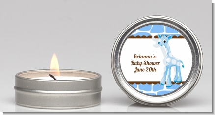 Giraffe Blue - Baby Shower Candle Favors