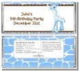 Giraffe Blue - Personalized Birthday Party Candy Bar Wrappers thumbnail