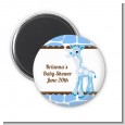 Giraffe Blue - Personalized Baby Shower Magnet Favors thumbnail