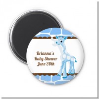 Giraffe Blue - Personalized Birthday Party Magnet Favors