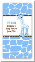 Giraffe Blue - Custom Rectangle Baby Shower Sticker/Labels