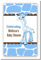 Giraffe Blue - Custom Large Rectangle Baby Shower Sticker/Labels