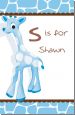 Giraffe Blue - Personalized Baby Shower Nursery Wall Art thumbnail