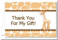 Giraffe Brown - Birthday Party Thank You Cards