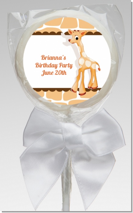 Giraffe Brown - Personalized Baby Shower Lollipop Favors