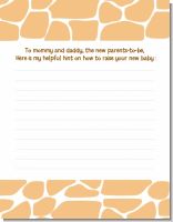 Giraffe Brown - Baby Shower Notes of Advice