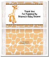 Giraffe Brown - Personalized Popcorn Wrapper Baby Shower Favors