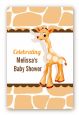 Giraffe Brown - Custom Large Rectangle Baby Shower Sticker/Labels thumbnail