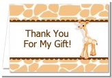 Giraffe Brown - Baby Shower Thank You Cards
