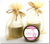 Giraffe Pink - Baby Shower Gold Tin Candle Favors