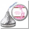 Giraffe Pink - Hershey Kiss Birthday Party Sticker Labels thumbnail