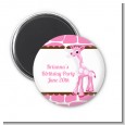 Giraffe Pink - Personalized Birthday Party Magnet Favors thumbnail