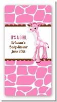 Giraffe Pink - Custom Rectangle Baby Shower Sticker/Labels